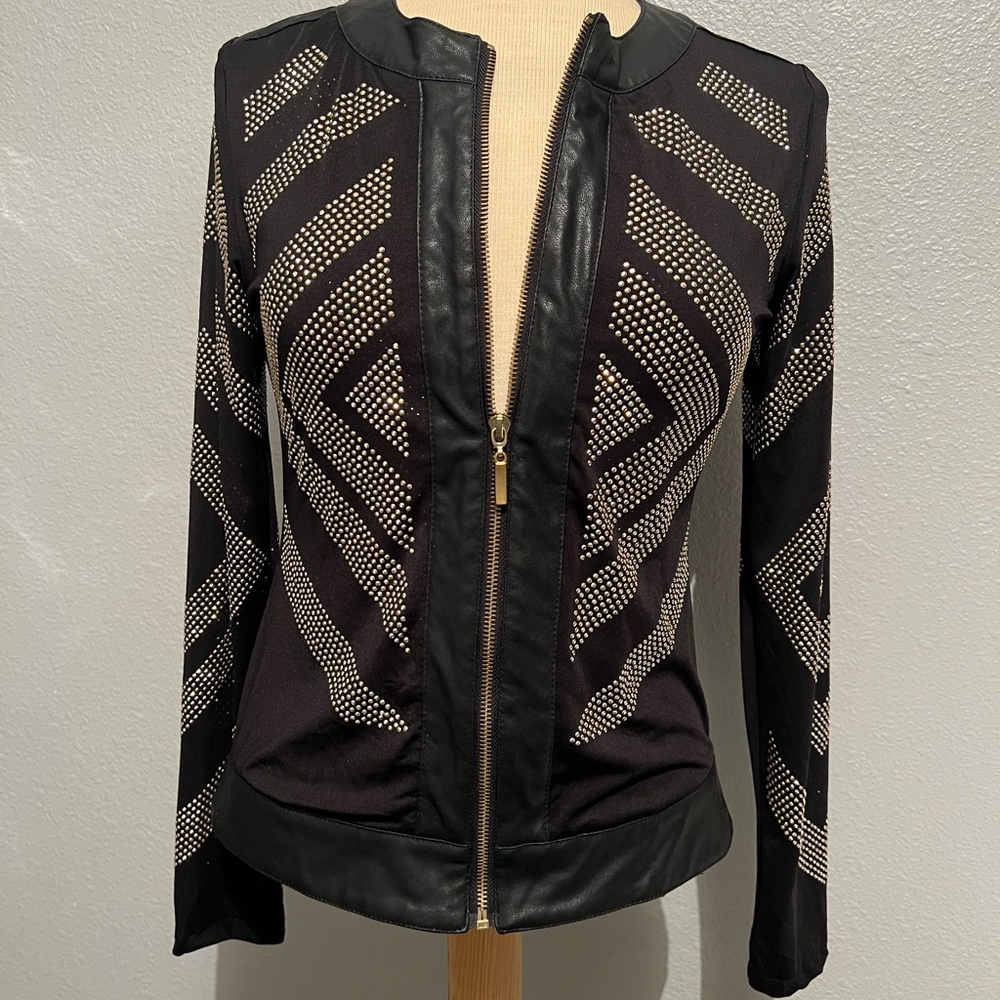 Black and White Leather Jacket